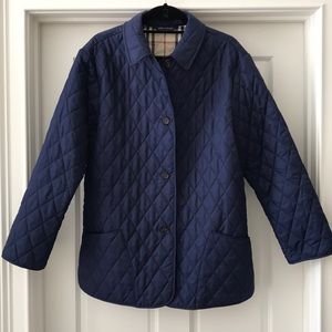Authentic Burberry Navy Quilted Coat size M